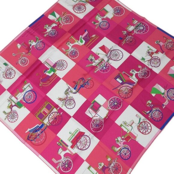 HERMES Carre 90 - Pink Blue Scarf - Picture 1 of 4